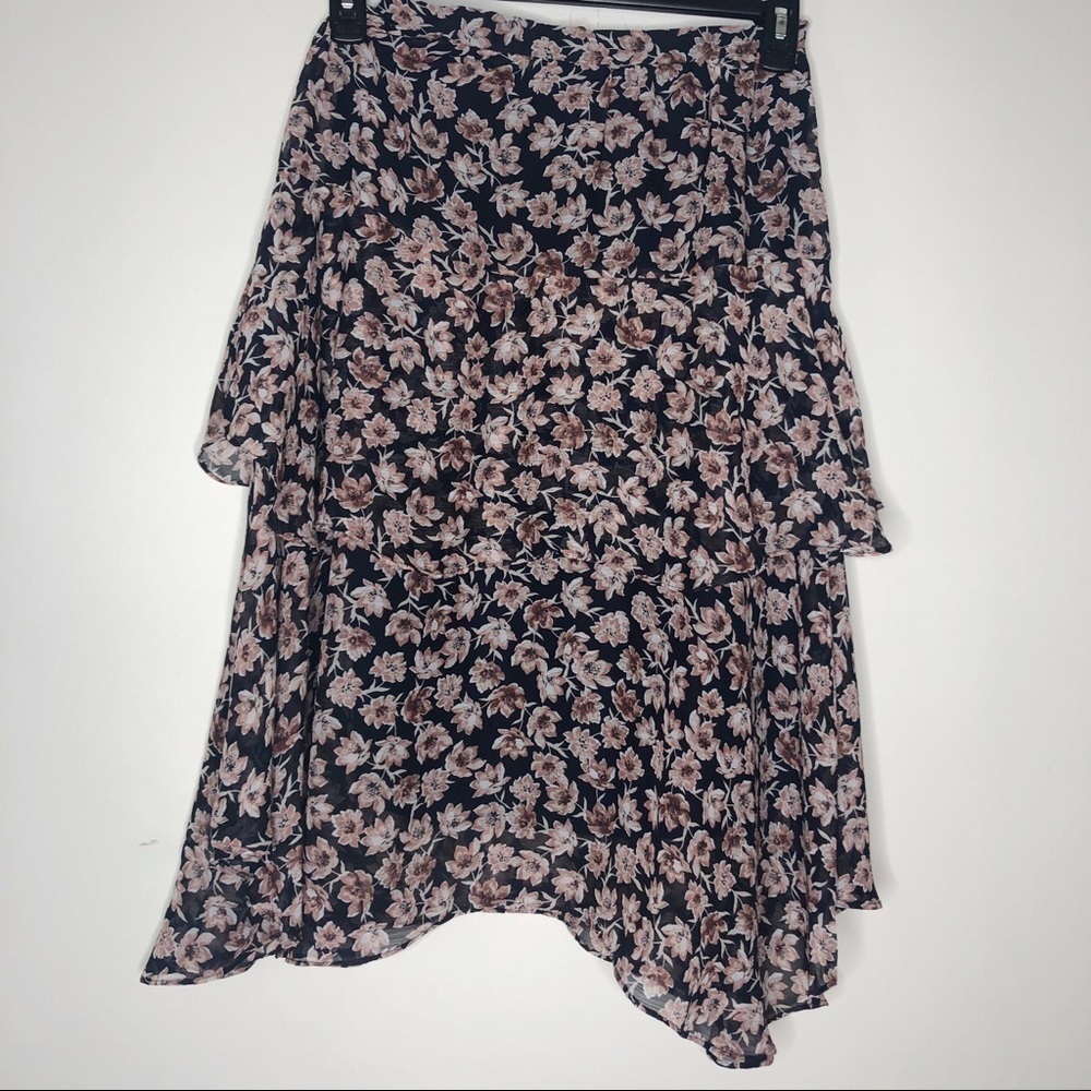 LOFT- Midi Asymmetrical Skirt.